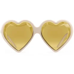 Gucci Eyewear Sunglasses & Eyewear-Gucci - Acetate Heart Sunglasses - Ivory Heart - - Avvenice