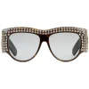 Gucci Eyewear Sunglasses & Eyewear-Gucci - Acetate Oversized Sunglasses with Crystals - Turtle - - Avvenice
