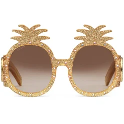 Gucci Eyewear Sunglasses & Eyewear-Gucci - Acetate Sunglasses with Pineapple Pattern - - Avvenice