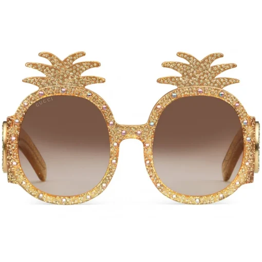 Gucci Eyewear Sunglasses & Eyewear-Gucci - Acetate Sunglasses with Pineapple Pattern - - Avvenice