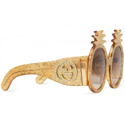 Gucci Eyewear Sunglasses & Eyewear-Gucci - Acetate Sunglasses with Pineapple Pattern - - Avvenice