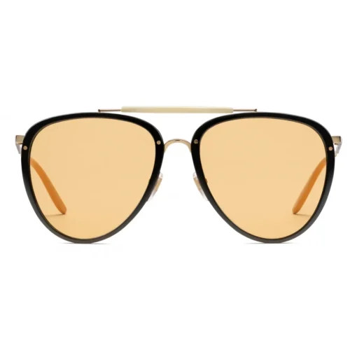 Gucci Eyewear Sunglasses & Eyewear-Gucci - Aviator Acetate and Metal Sunglasses - Black Gold - - Avvenice