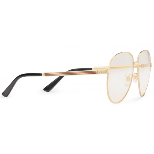 Gucci Eyewear Sunglasses & Eyewear-Gucci - Aviator Glasses with Web Detail - Gold Coloured Metal - - Avvenice