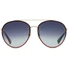 Gucci Eyewear Sunglasses & Eyewear-Gucci - Aviator Metal Sunglasses - Gold with Glitter Detail - - Avvenice