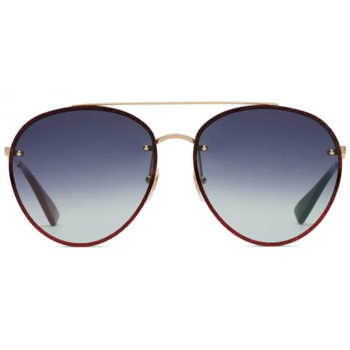 Gucci Eyewear Sunglasses & Eyewear-Gucci - Aviator Metal Sunglasses - Gold with Glitter Detail - - Avvenice