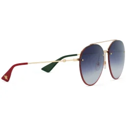 Gucci Eyewear Sunglasses & Eyewear-Gucci - Aviator Metal Sunglasses - Gold with Glitter Detail - - Avvenice