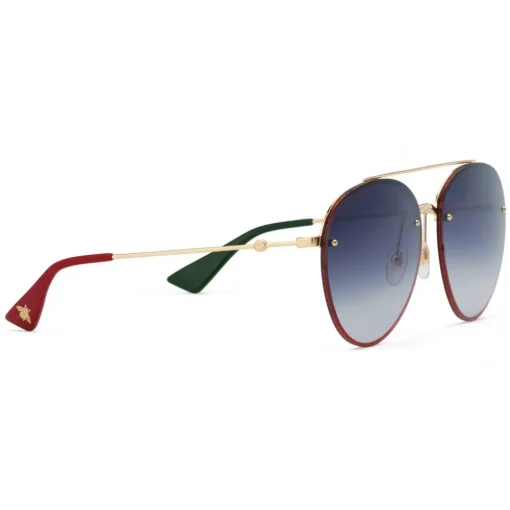 Gucci Eyewear Sunglasses & Eyewear-Gucci - Aviator Metal Sunglasses - Gold with Glitter Detail - - Avvenice