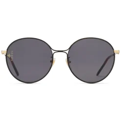 Gucci Eyewear Sunglasses & Eyewear-Gucci - Aviator Metal Sunglasses - Black Metal with Gold Details - - Avvenice