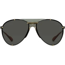 Gucci Eyewear Sunglasses & Eyewear-Gucci - Aviator Metal Sunglasses - Gold Grey - - Avvenice