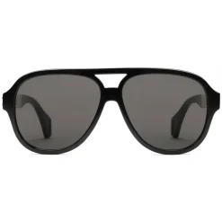 Gucci Eyewear Sunglasses & Eyewear-Gucci - Aviator Sunglasses with Ribbon Gucci - Polished Black Acetate - - Avvenice