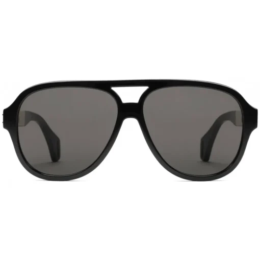 Gucci Eyewear Sunglasses & Eyewear-Gucci - Aviator Sunglasses with Ribbon Gucci - Polished Black Acetate - - Avvenice