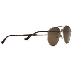 Gucci Eyewear Sunglasses & Eyewear-Gucci - Aviator Sunglasses in Metal - Shiny Light Gold - - Avvenice