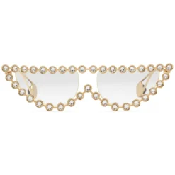Gucci Eyewear Sunglasses & Eyewear-Gucci - Cat Eye Metal Sunglasses with Crystals - Gold Crystals - - Avvenice