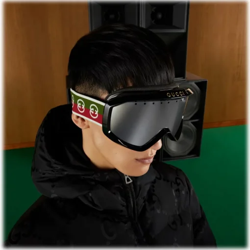 Gucci Eyewear Ski Googles-Gucci - GG Ski Mask - Black Green Red Grey - - Avvenice