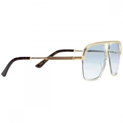 Gucci Eyewear Sunglasses & Eyewear-Gucci - Metal Rectangular Sunglasses - Pink Fluo - - Avvenice