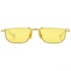 Gucci Eyewear Sunglasses & Eyewear-Gucci - Metal Rectangular Sunglasses - Gold Yellow - - Avvenice