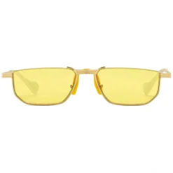 Gucci Eyewear Sunglasses & Eyewear-Gucci - Metal Rectangular Sunglasses - Gold Yellow - - Avvenice