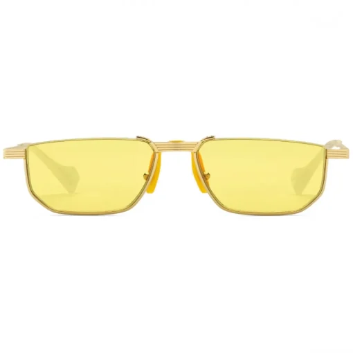 Gucci Eyewear Sunglasses & Eyewear-Gucci - Metal Rectangular Sunglasses - Gold Yellow - - Avvenice