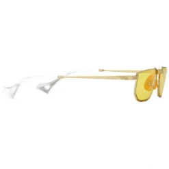 Gucci Eyewear Sunglasses & Eyewear-Gucci - Metal Rectangular Sunglasses - Gold Yellow - - Avvenice