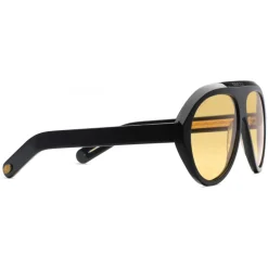 Gucci Eyewear Sunglasses & Eyewear-Gucci - Navigator Sunglasses with Double G - Black Yellow - - Avvenice