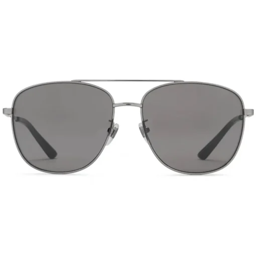 Gucci Eyewear Sunglasses & Eyewear-Gucci - Navigator Sunglasses in Metal - Glossy Ruthenium - - Avvenice