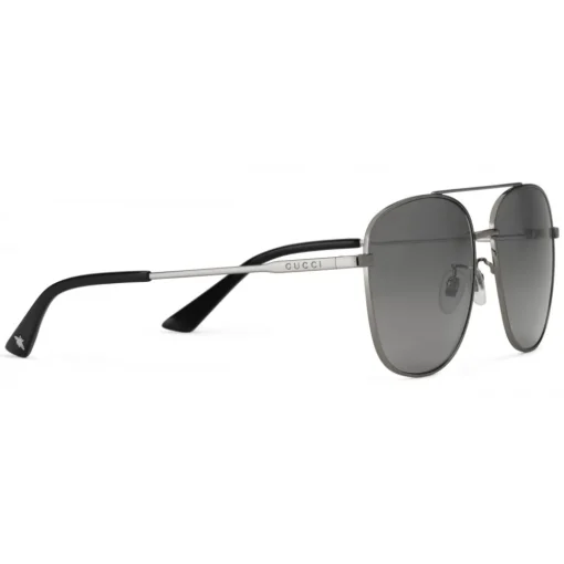 Gucci Eyewear Sunglasses & Eyewear-Gucci - Navigator Sunglasses in Metal - Glossy Ruthenium - - Avvenice