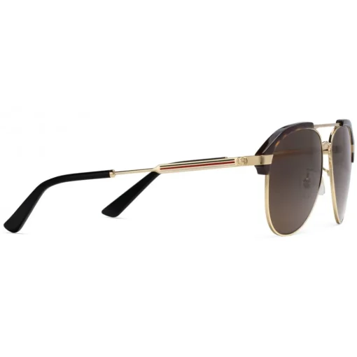 Gucci Eyewear Sunglasses & Eyewear-Gucci - Optimally Fit Metal Aviator Sunglasses - Dark Turtle Gold and Acetate - - Avvenice