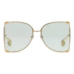 Gucci Eyewear Sunglasses & Eyewear-Gucci - Oversize Round Metal Sunglasses - Gold - - Avvenice