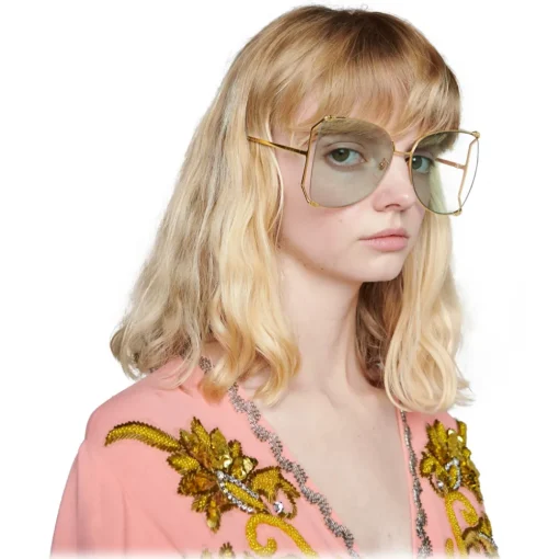 Gucci Eyewear Sunglasses & Eyewear-Gucci - Oversize Round Metal Sunglasses - Gold - - Avvenice