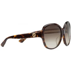 Gucci Eyewear Sunglasses & Eyewear-Gucci - Oversized Round Sunglasses in Acetate - Dark Turtle Acetate - - Avvenice