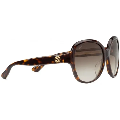 Gucci Eyewear Sunglasses & Eyewear-Gucci - Oversized Round Sunglasses in Acetate - Dark Turtle Acetate - - Avvenice