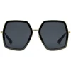Gucci Eyewear Sunglasses & Eyewear-Gucci - Oversized Square Sunglasses in Metal - Gold Coloured with Turtle Acetate - - Avvenice