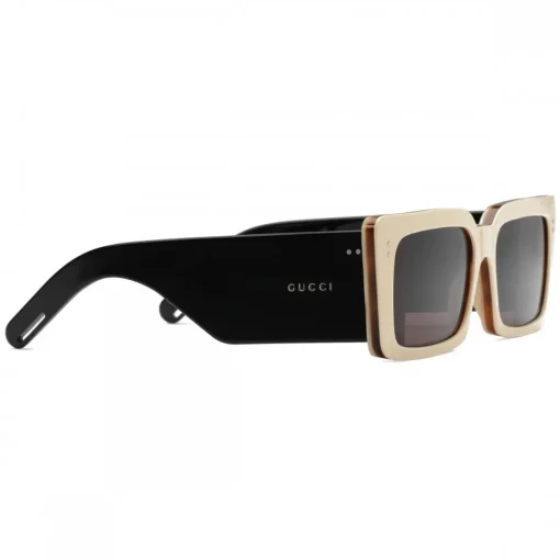 Gucci Eyewear Sunglasses & Eyewear-Gucci - Rectangular Acetate Sunglasses - White Horn Black - - Avvenice