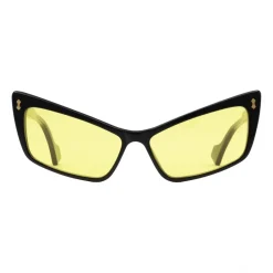 Gucci Eyewear Sunglasses & Eyewear-Gucci - Rectangular Acetate Sunglasses - Black Yellow - - Avvenice