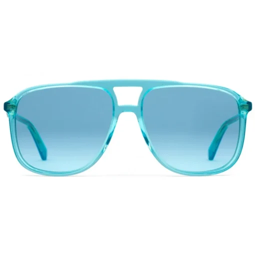 Gucci Eyewear Sunglasses & Eyewear-Gucci - Rectangular Acetate Sunglasses - Transparent Blue Acetate - - Avvenice