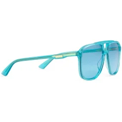 Gucci Eyewear Sunglasses & Eyewear-Gucci - Rectangular Acetate Sunglasses - Transparent Blue Acetate - - Avvenice