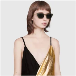 Gucci Eyewear Sunglasses & Eyewear-Gucci - Rectangular Sunglasses - Black Grey - - Avvenice