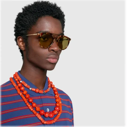 Gucci Eyewear Sunglasses & Eyewear-Gucci - Round Acetate Sunglasses - Turtle Acetate - - Avvenice