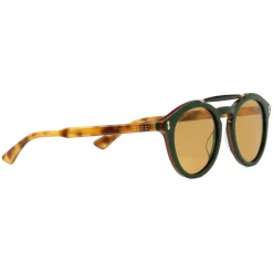 Gucci Eyewear Sunglasses & Eyewear-Gucci - Round Acetate Sunglasses - Green Turtle Acetate - - Avvenice