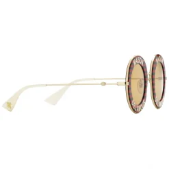 Gucci Eyewear Sunglasses & Eyewear-Gucci - Round Frame Acetate Sunglasses - Red Black - - Avvenice