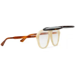 Gucci Eyewear Sunglasses & Eyewear-Gucci - Round Frame Acetate Glasses - Dark Tortoiseshell - - Avvenice