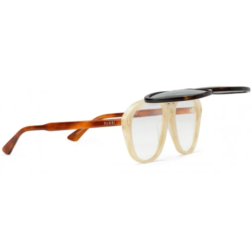 Gucci Eyewear Sunglasses & Eyewear-Gucci - Round Frame Acetate Glasses - Dark Tortoiseshell - - Avvenice
