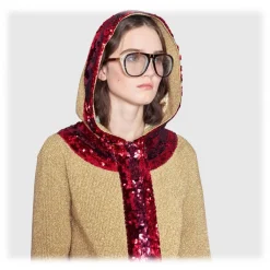 Gucci Eyewear Sunglasses & Eyewear-Gucci - Round Frame Acetate Glasses - Dark Tortoiseshell - - Avvenice