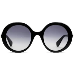Gucci Eyewear Sunglasses & Eyewear-Gucci - Round Frame Acetate Sunglasses - Lucid Black Acetate - - Avvenice