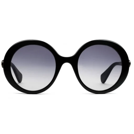 Gucci Eyewear Sunglasses & Eyewear-Gucci - Round Frame Acetate Sunglasses - Lucid Black Acetate - - Avvenice