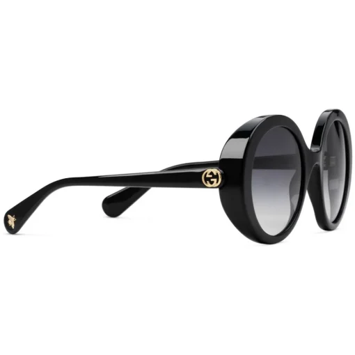 Gucci Eyewear Sunglasses & Eyewear-Gucci - Round Frame Acetate Sunglasses - Lucid Black Acetate - - Avvenice