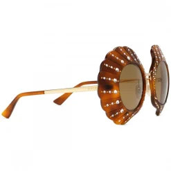 Gucci Eyewear Sunglasses & Eyewear-Gucci - Round Sunglasses with Crystals - Limited Edition - Tartarugato - Turtle - - Avvenice