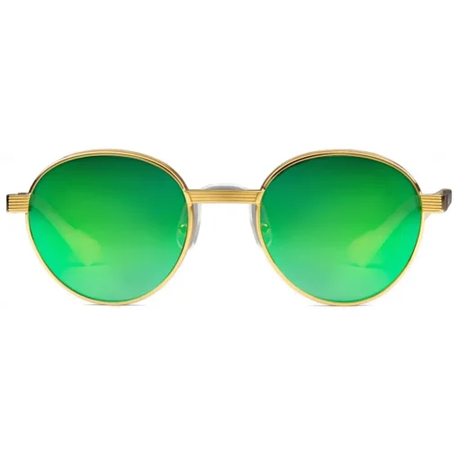 Gucci Eyewear Sunglasses & Eyewear-Gucci - Round-Frame Sunglasses - Gold Green - - Avvenice