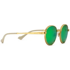 Gucci Eyewear Sunglasses & Eyewear-Gucci - Round-Frame Sunglasses - Gold Green - - Avvenice