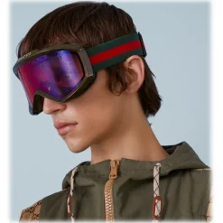 Gucci Eyewear Ski Googles-Gucci - Ski Goggles - Green Red - - Avvenice